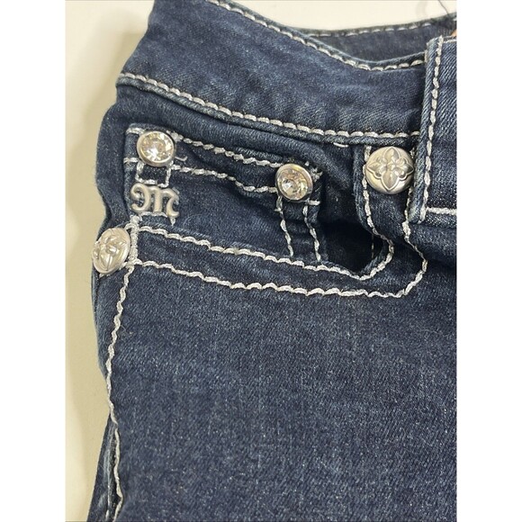 Miss Me Embellished Jeans Mid-Rise Bootcut Y2K  Women’s 25 Dark Blue Denim - Picture 3 of 8